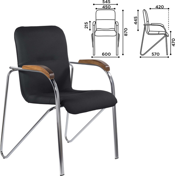 Изображение товара Стул офисный Brabix CF-105 / 532761 (хром/черный)