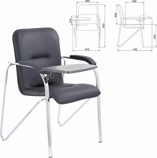 Изображение товара Стул офисный Brabix CF-108 со столом / 533218 (черный)