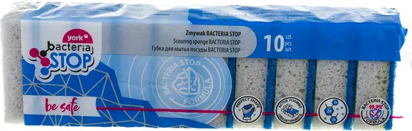 Изображение товара Набор губок хозяйственных York Бактерия стоп / 034010 (10шт)