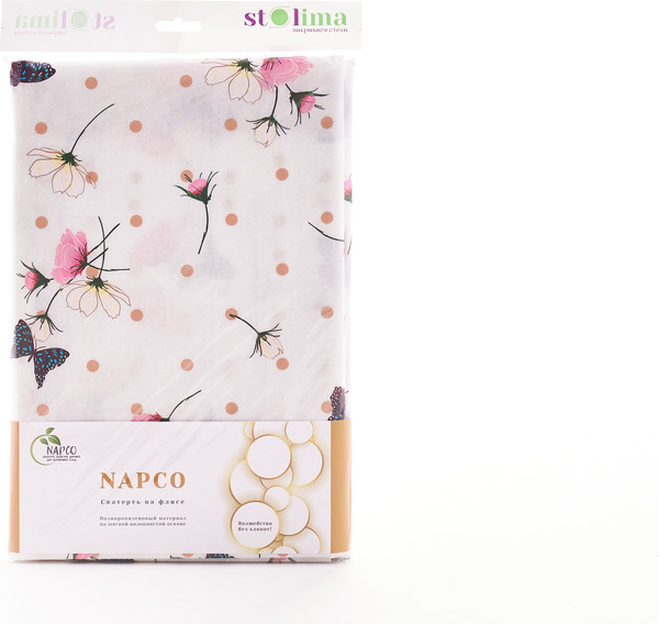 Изображение товара Скатерть Stolima Napco Бабочки и горох 4013 (180x130, карамель)