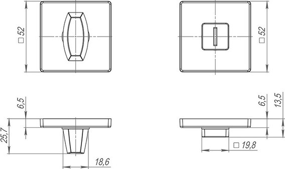 Изображение товара Фиксатор дверной защелки Fuaro BK6.K.SL52 CP-8 (хром)