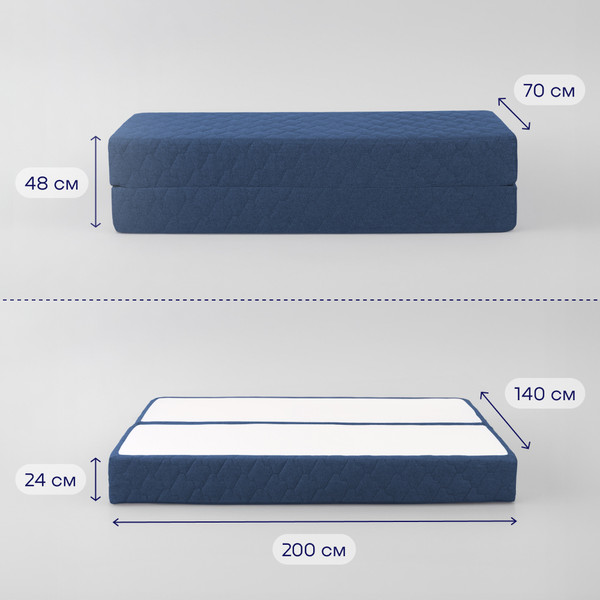 Изображение товара Бескаркасный диван buyson BuyDream Тк. Madagaskar 08 200x142 (синий)