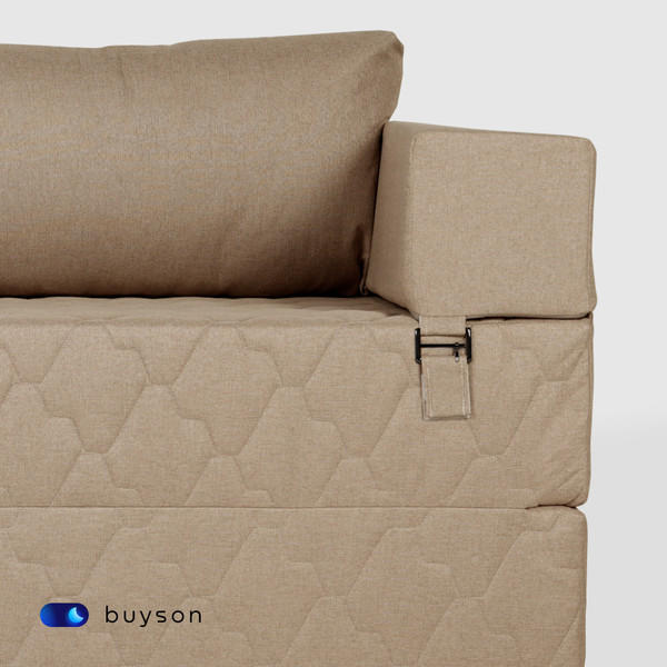 Изображение товара Бескаркасный диван buyson BuyDream Plus Тк. Laguna 130 200x142 (карамель)