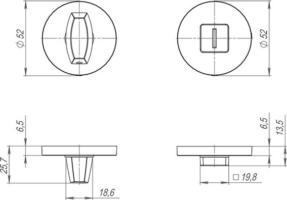Изображение товара Фиксатор дверной защелки Fuaro BK6.R.SLR52 BL-24 (черный)