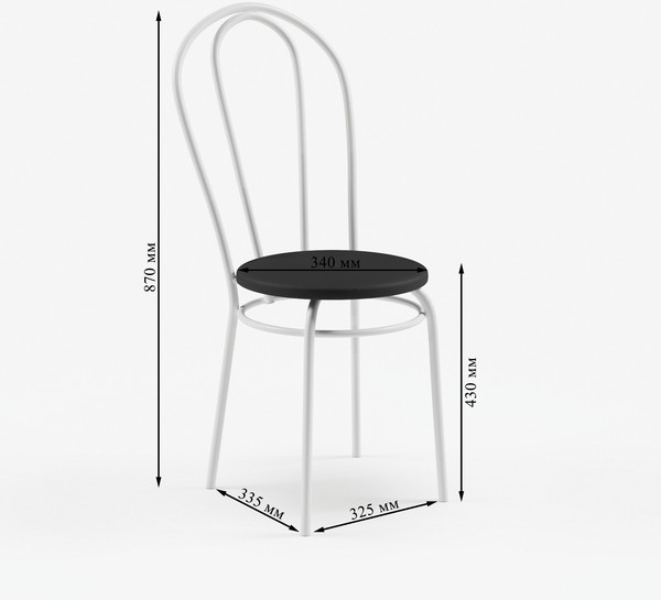 Изображение товара Стул Mio Tesoro Тюльпан (черный/белый)