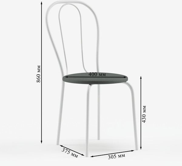 Изображение товара Стул Mio Tesoro Тюльпан Плюс (серый/белый)