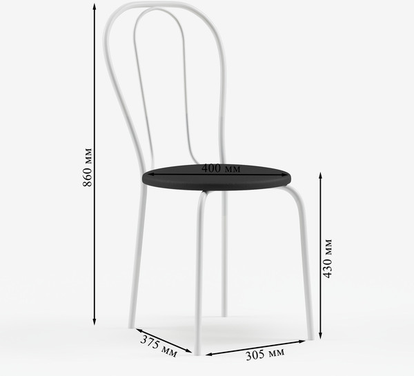 Изображение товара Стул Mio Tesoro Тюльпан Плюс (черный/белый)