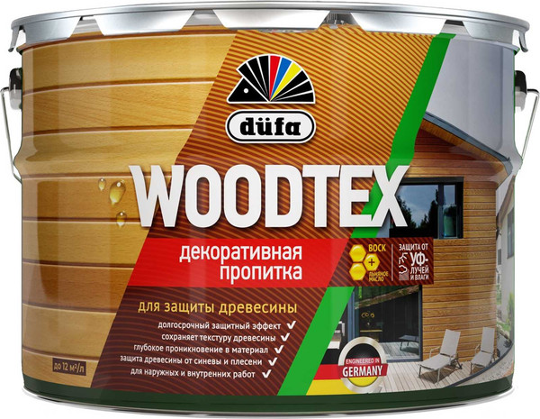 Изображение товара Пропитка для дерева Dufa Wood Tex (9л, махагон)