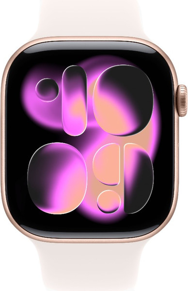 Изображение товара Умные часы Apple Watch Series 11 GPS 42mm (розовое золото/бежевый спортивный ремешок S/M)