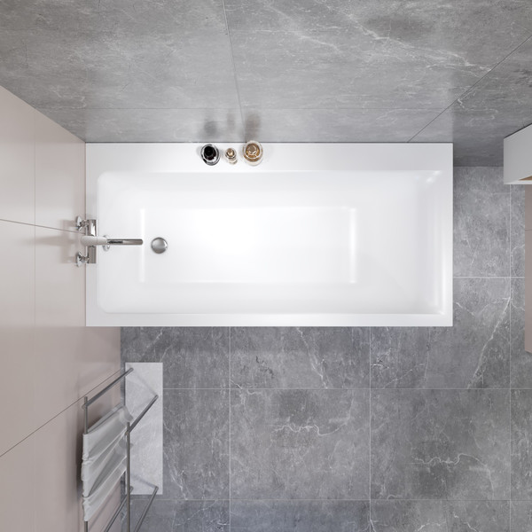 Изображение товара Ванна акриловая Lauter Seraphina 170x80 / 2112170L (с ножками и сифоном 21Y32001 матовый черный)