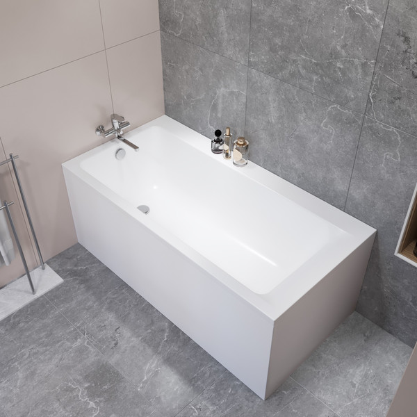 Изображение товара Ванна акриловая Lauter Seraphina 170x80 / 2112170L (с ножками и сифоном 21Y32001 матовый черный)