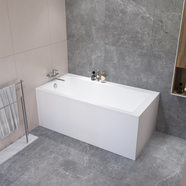 Изображение товара Ванна акриловая Lauter Seraphina 170x80 / 2112170L (с ножками, лицевым экраном и сифоном 21Y11020 хром)