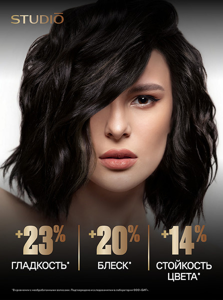 Изображение товара Крем-краска для волос Studio Professional 3D Holography 1.0 (50мл, черный)