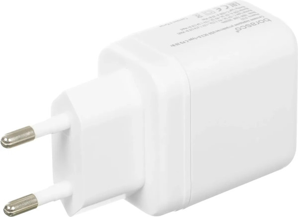 Изображение товара Адаптер питания сетевой BoraSCO PD 20W+QC 3.0 20W / 38254 (белый)