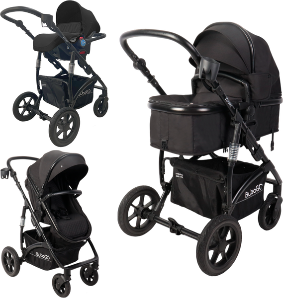Изображение товара Детская универсальная коляска Bubago Model Zoom 3 в 1 / BG 196-1 (черный)