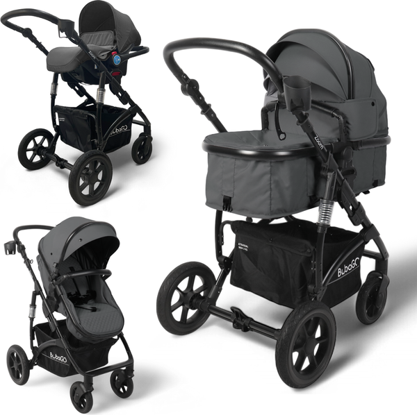 Изображение товара Детская универсальная коляска Bubago Model Zoom 3 в 1 / BG 196-2  (темно-серый)
