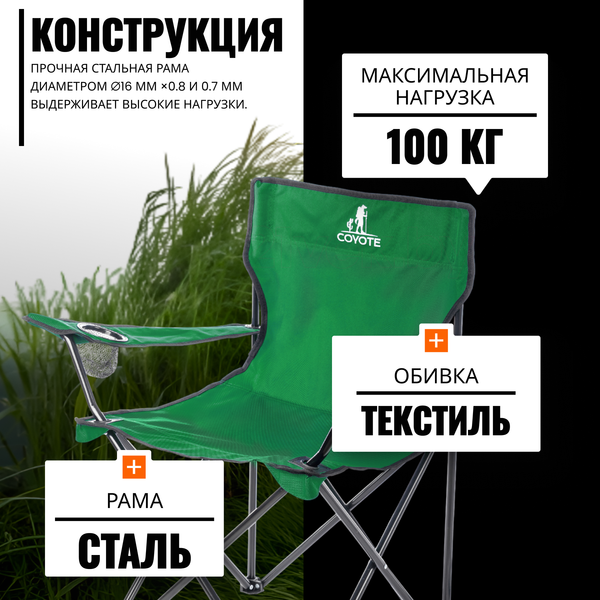 Изображение товара Комплект кресел складных Coyote HKC-1001A (4шт, зеленый)