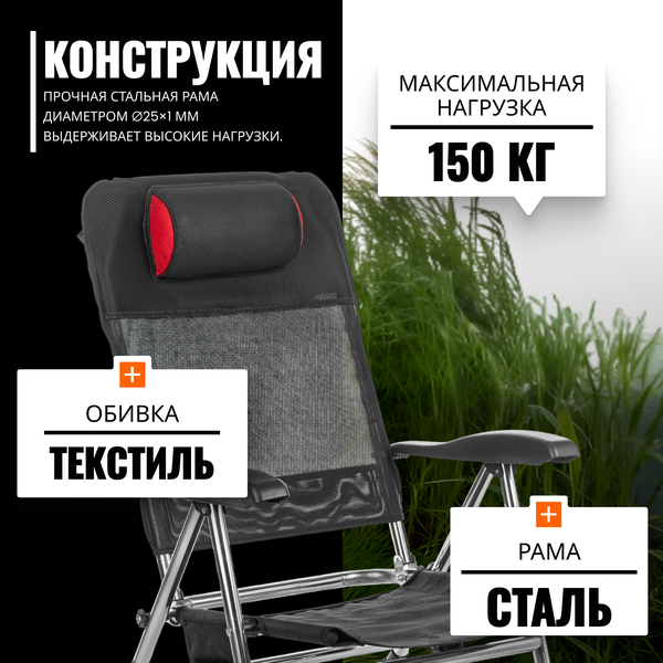 Изображение товара Комплект кресел складных Coyote HYK001 (2шт, черный/красный)