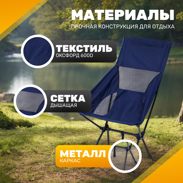 Изображение товара Комплект кресел складных Sundays Для кемпинга / OG2967NV (4шт, темно-синий)