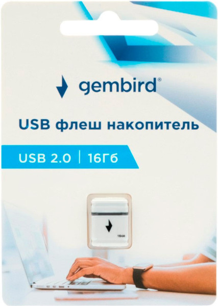 Изображение товара USB flash накопитель Gembird 16GB GFL-2.0-16mini (белый)