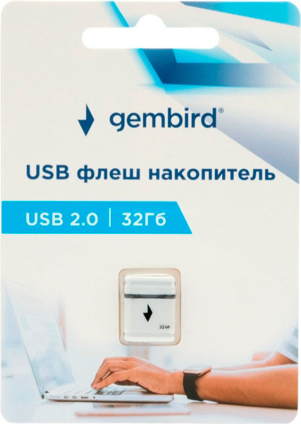 Изображение товара USB flash накопитель Gembird 32GB GFL-2.0-32mini (белый)