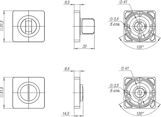 Изображение товара Фиксатор дверной защелки Ajax furniture BK6.K.JK51 CP-8 (хром)