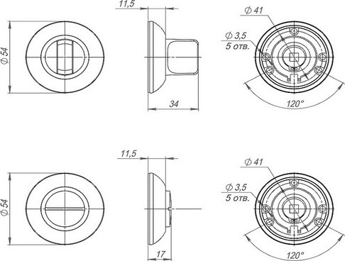 Изображение товара Фиксатор дверной защелки Ajax furniture BK6.R.JR54 SN/CP-3 (матовый никель/хром)