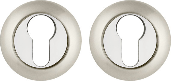 Изображение товара Накладка на цилиндр Ajax furniture ET.R.JR54 SN/CP-3 (матовый никель/хром)