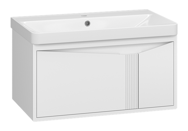 Изображение товара Тумба с умывальником Brevita Cascade 80 / CAS-09080-011Я+RCW-141880WH