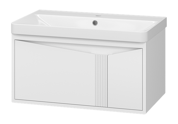 Изображение товара Тумба с умывальником Brevita Cascade 80 / CAS-09080-011Я+RCW-141880WH