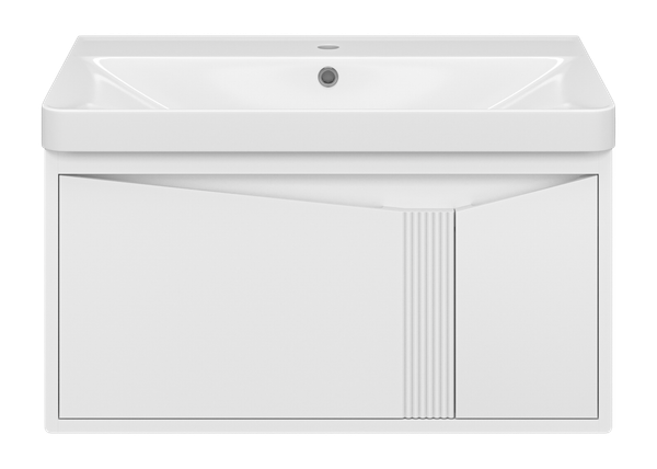 Изображение товара Тумба с умывальником Brevita Cascade 80 / CAS-09080-011Я+RCW-141880WH