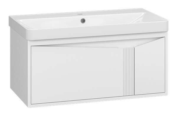 Изображение товара Тумба с умывальником Brevita Cascade 90 / CAS-09090-011Я+RCW-141890WH