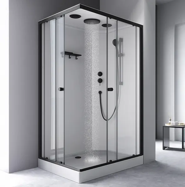 Изображение товара Душевая кабина AM.PM X-Joy 120x80 / W94C-403-12080BT (черный матовый/прозрачное стекло)