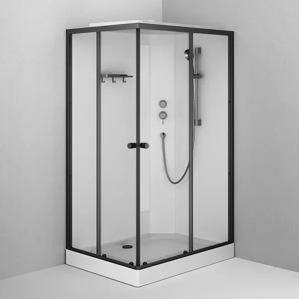 Изображение товара Душевая кабина AM.PM X-Joy 120x80 / W94C-403-12080BT (черный матовый/прозрачное стекло)