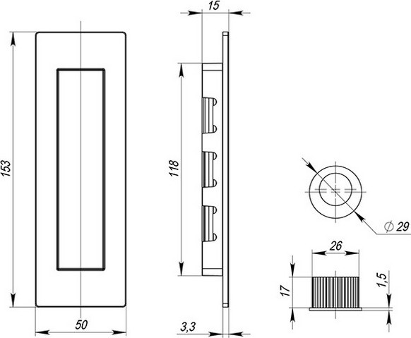 Изображение товара Ручка дверная Armadillo SH.URB153.010 SH010 URB BL-26 (черный)