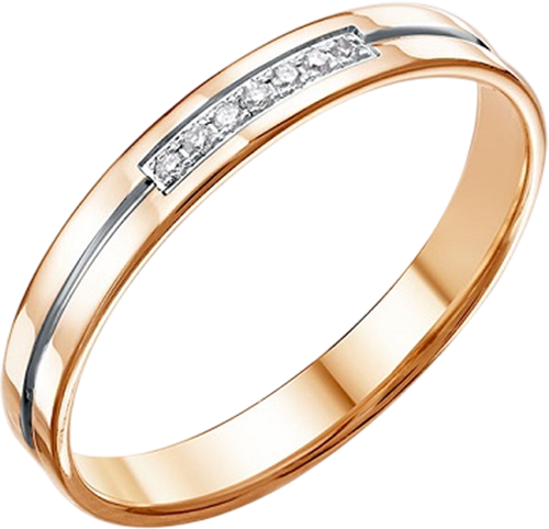 Изображение товара Кольцо обручальное из комбинированного золота 7 КАРАТ П72111-056К143 (р.16)