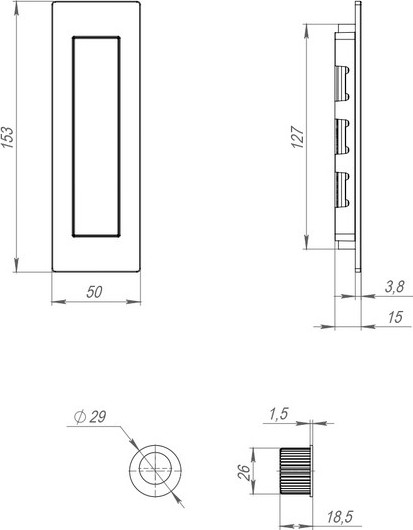 Изображение товара Ручка дверная Armadillo SH.URB153.010 SH010 URB SN-3 (матовый никель)