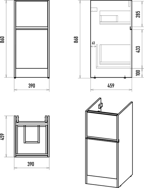 Изображение товара Тумба с умывальником Misty Ингрид 40 / П-Инг01040-012Я+5212100