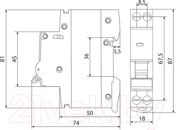 Изображение товара Дифференциальный автомат TDM SQ0202-0058