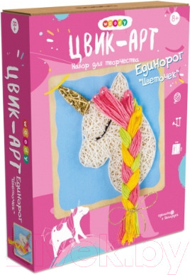 Изображение товара Набор для творчества «изонить» Woody Цвик-арт Единорог Цветочек / 02451
