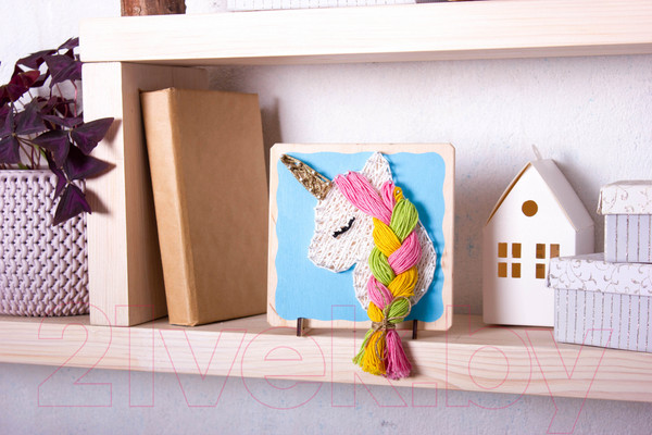 Изображение товара Набор для творчества «изонить» Woody Цвик-арт Единорог Цветочек / 02451