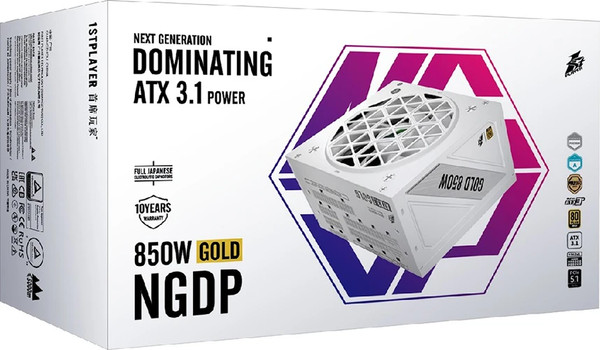 Изображение товара Блок питания для компьютера 1stPlayer 850W NGDP Gold (HA-850BA4-WH)