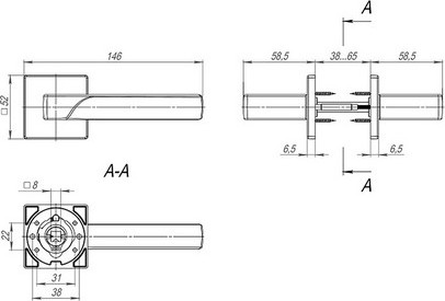 Изображение товара Ручка дверная Fuaro K.SL52.FLY BL-24 (черный)