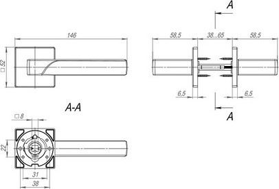 Изображение товара Ручка дверная Fuaro K.SL52.FLY SSG-39 (сатин золото)
