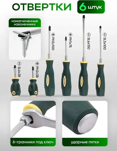 Изображение товара Универсальный набор инструментов RockForce RF-42022+2 (63205)