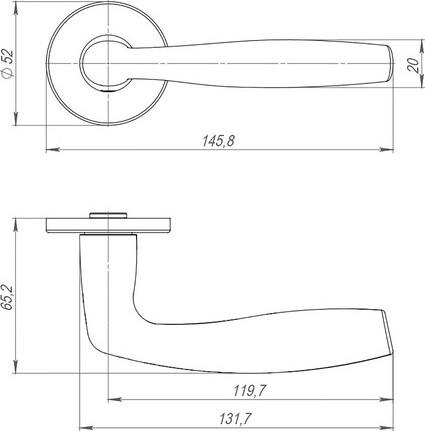 Изображение товара Ручка дверная Punto R.ARC.R52.Fortuna SSG-39 (сатиновый золото)