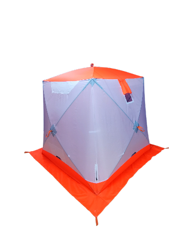 Изображение товара Палатка Пингвин Shelters MrFisher 1.7x1.7 2-слойная в чехле (белый/оранжевый)