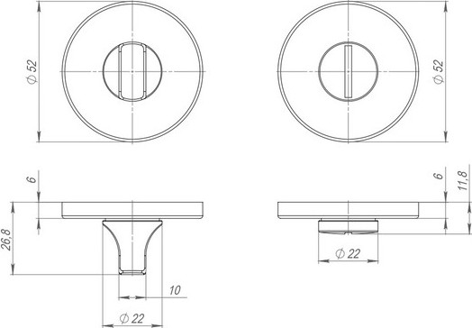 Изображение товара Фиксатор дверной защелки Punto BK6.R.ARC.R52 SSC-16 (сатиновый хром)