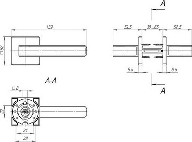 Изображение товара Ручка дверная Fuaro K.SL52.NEO GR/BL-23 (графит/черный)