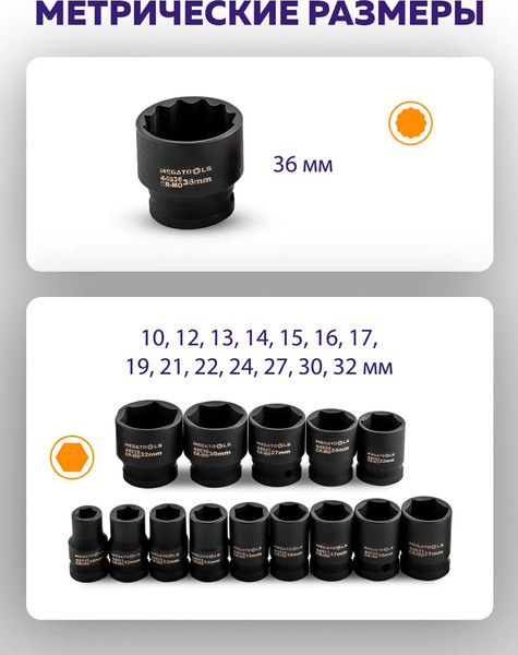 Изображение товара Набор головок слесарных Megatools MT-4177-5MPB (62916)